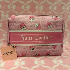 Juicy Couture Pink Strawberry Print Cosmetic Bag